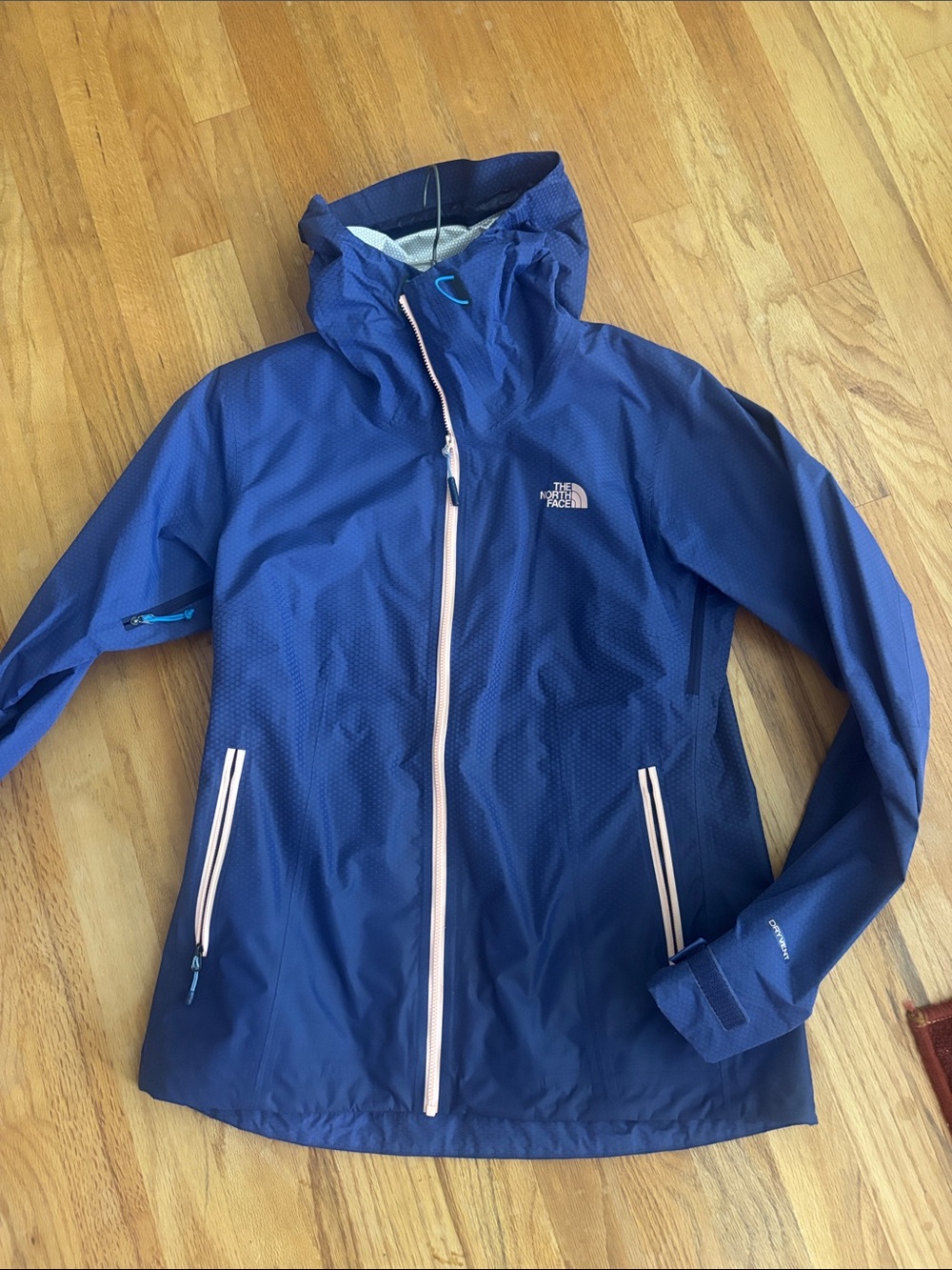 The North Face Women's Navy Blue Hooded Waterproof Shell Jacket